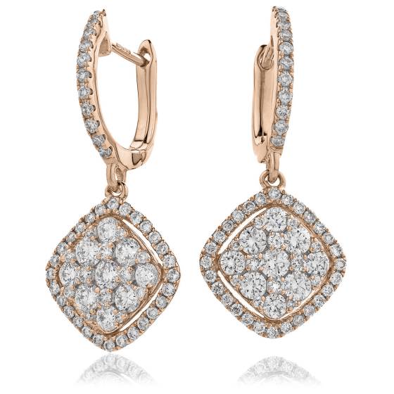 HERCL241 Designer Brilliant cut Cluster Earrings