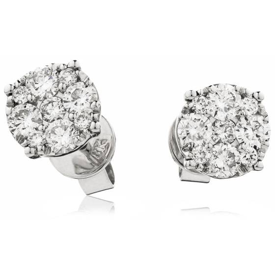 HERCL2466 Round Cluster Earrings
