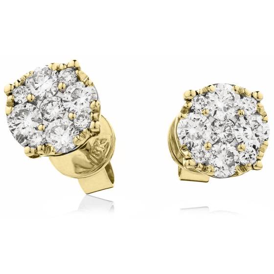 HERCL2466 Round Cluster Earrings