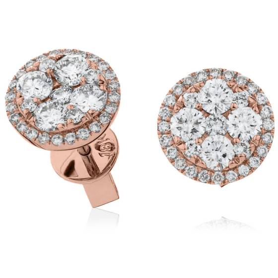 HERCL2467 Round Cluster Earrings