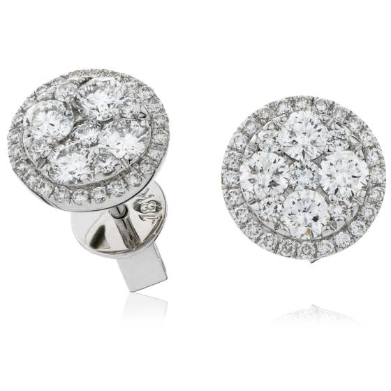 HERCL2467 Round Cluster Earrings