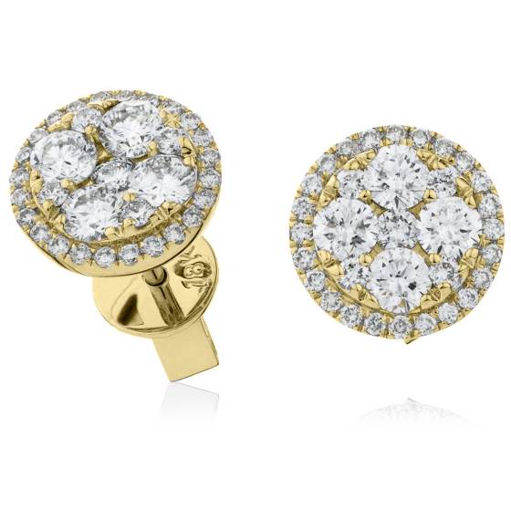 HERCL2467 Round Cluster Earrings