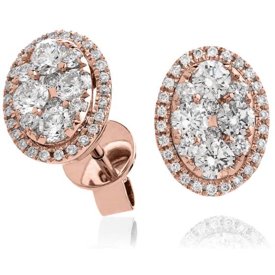 HERCL2468 Round Cluster Earrings