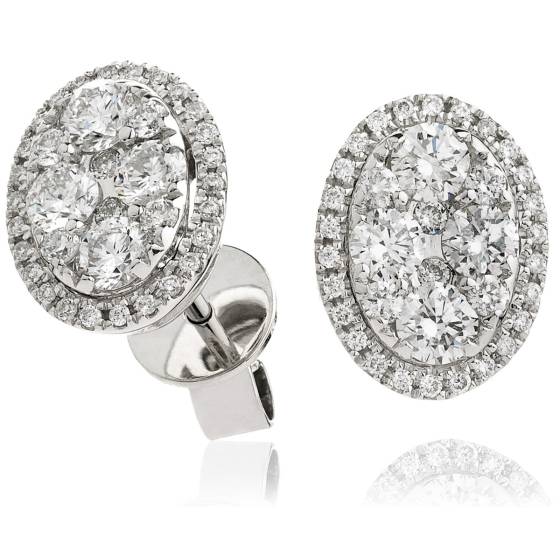 HERCL2468 Round Cluster Earrings