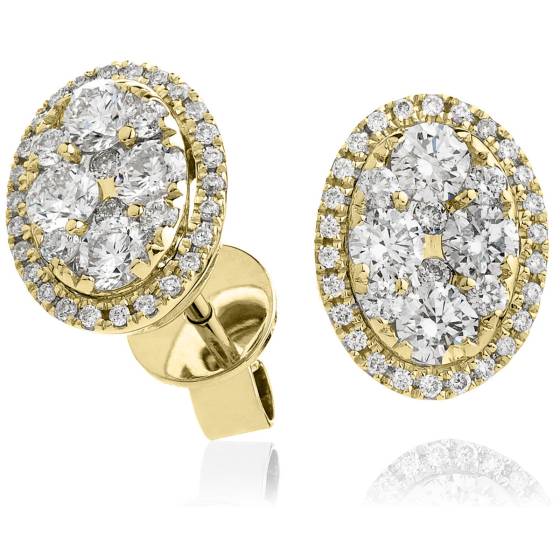 HERCL2468 Round Cluster Earrings