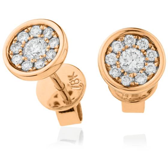 HERCL99 Round Bezel Round cut Cluster Diamond Earring