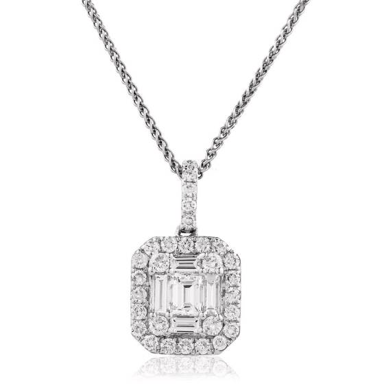 HPBCL2482 Baguette Cluster Pendant