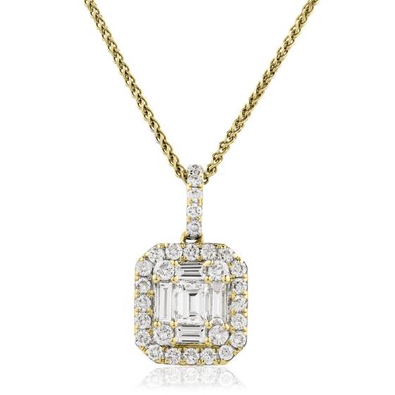 HPBCL2482 Baguette Cluster Pendant