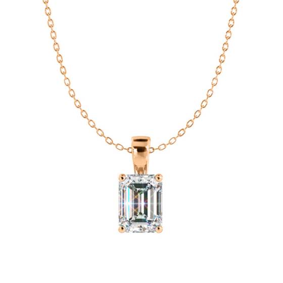 HPE250 Emerald Solitaire Diamond Pendant