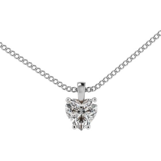 HPH7 Heart Solitaire Diamond Pendant