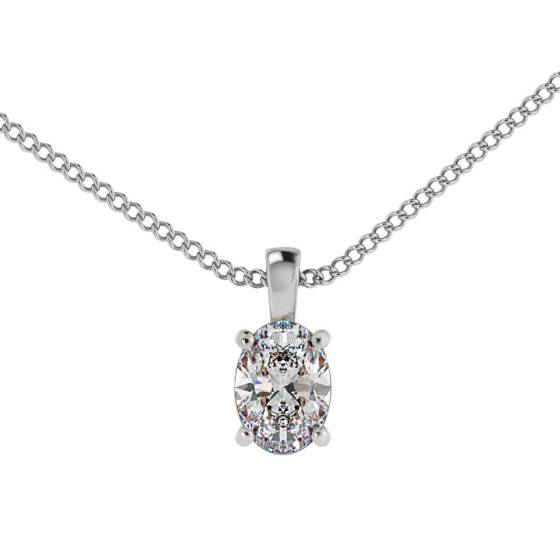 HPO53 Oval Solitaire Pendant