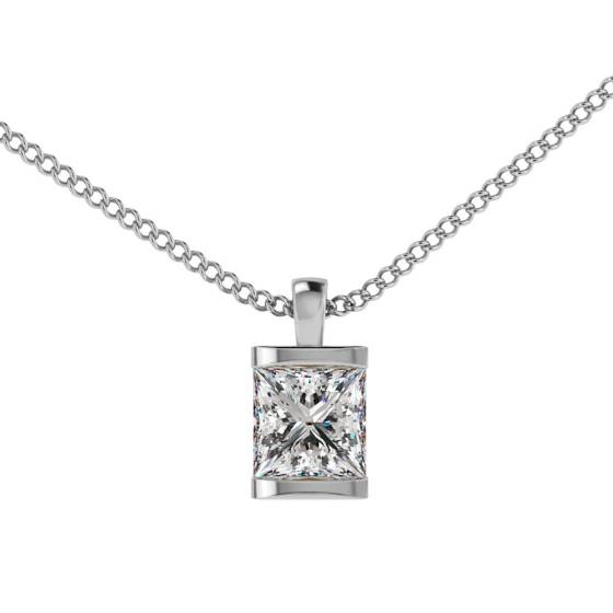 HPP5 Princess Solitaire Diamond Pendant