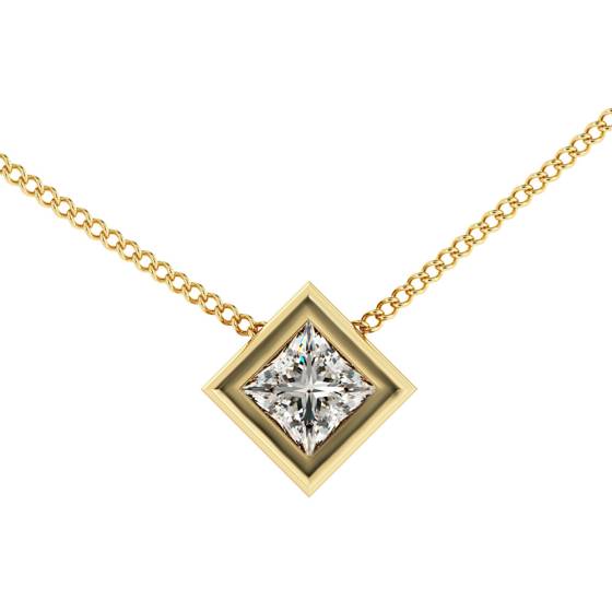 HPP6 Princess Solitaire Diamond Pendant