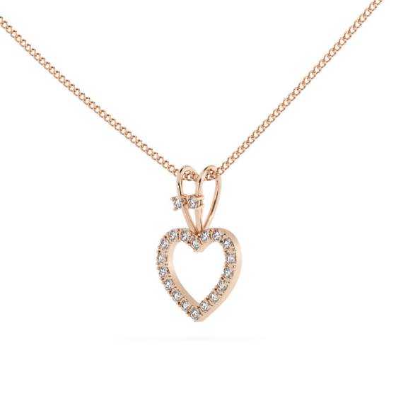 HPR17 Round Heart Shape Diamond Pendant