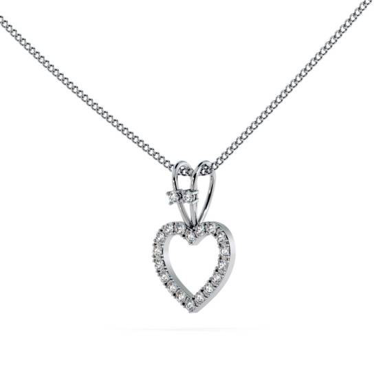 HPR17 Round Heart Shape Diamond Pendant