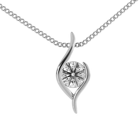 Round Solitaire Diamond Pendant