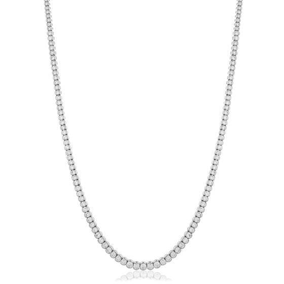 HPR2537 Semi Bezel Tennis Necklace