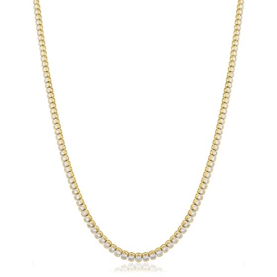 HPR2537 Semi Bezel Tennis Necklace