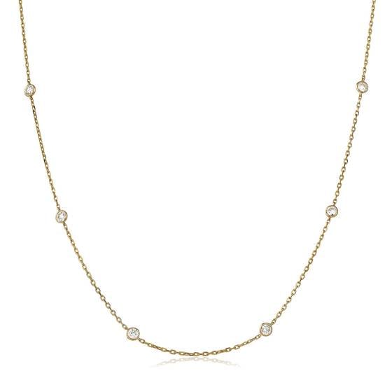 HPR2544 Round Diamond 16 Inch Chain Necklace