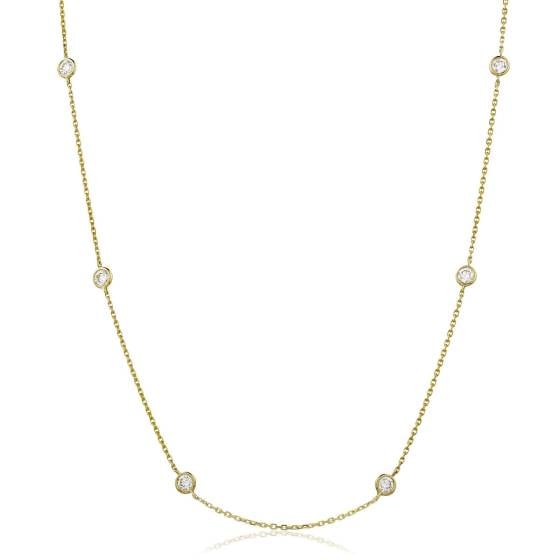 HPR2549 Round Diamond 42 Inch Chain Necklace