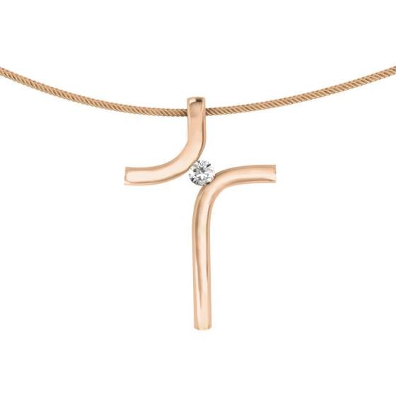 HPR28 Round Cross Diamond Pendant