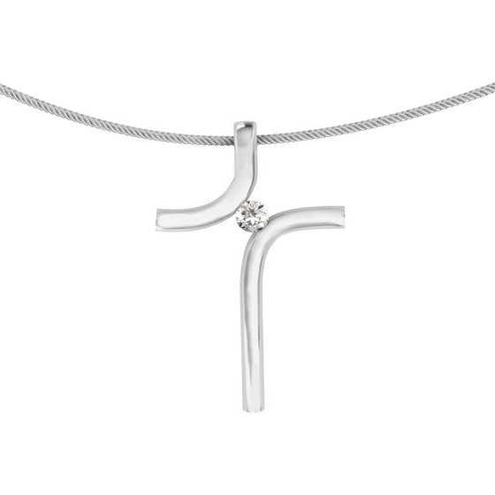 HPR28 Round Cross Diamond Pendant