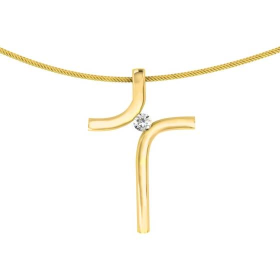 HPR28 Round Cross Diamond Pendant