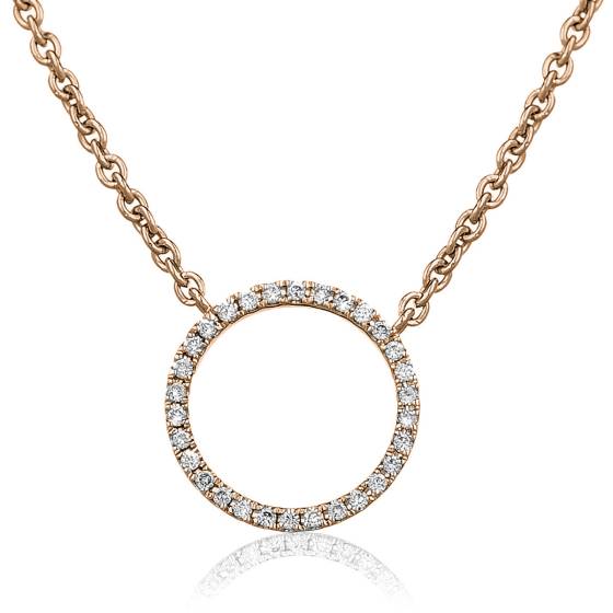 HPRDR113 Circle of Life Round Diamond Pendant & Fixed Chain