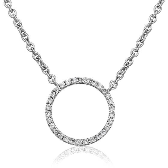 HPRDR113 Circle of Life Round Diamond Pendant & Fixed Chain