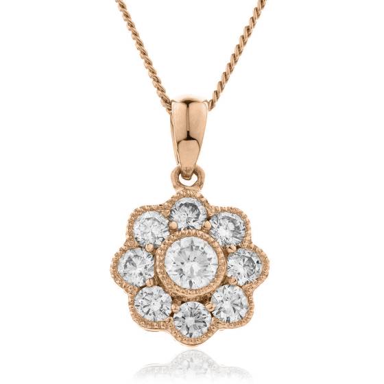 HPRDR138 Round cut Designer Diamond Pendant
