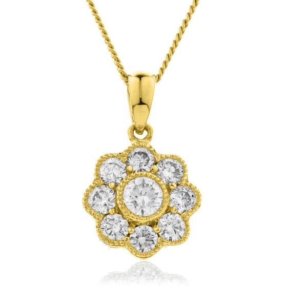 HPRDR138 Round cut Designer Diamond Pendant