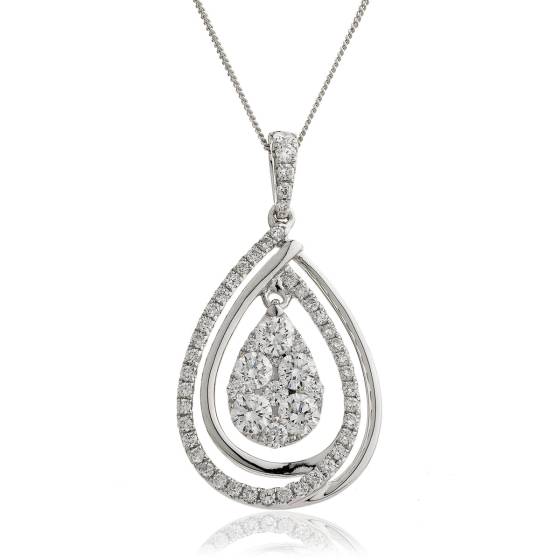 HPRDR142 Round cut Designer Diamond Pendant