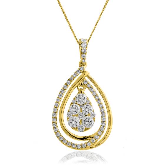 HPRDR142 Round cut Designer Diamond Pendant