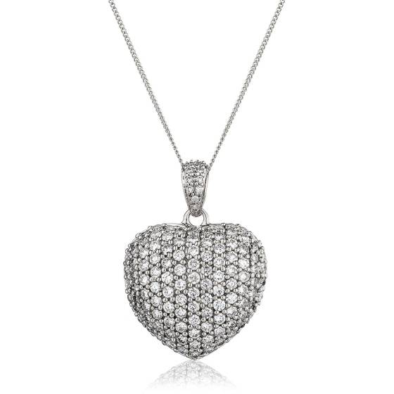 HPRDR201 Dazzling Round cut Micro Pave Heart Diamond Pendant