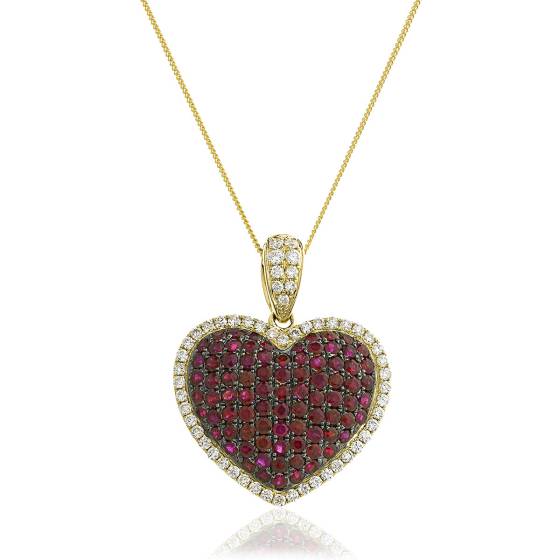 HPRGRY241 Fancy Heart Design Ruby Pendant