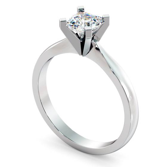 HRA1146 4 Claw Asccher Solitaire Diamond Ring