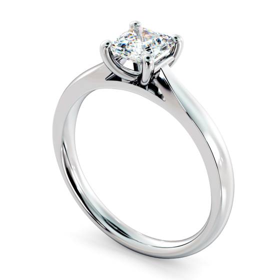 HRA1148 Classic Four Claw Asscher Solitaire Diamond Ring