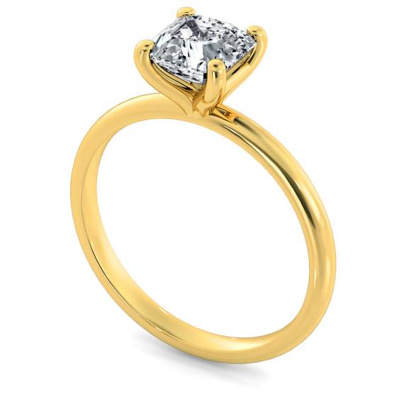 HRA2370 Modern Asscher Cut Solitaire Diamond Ring