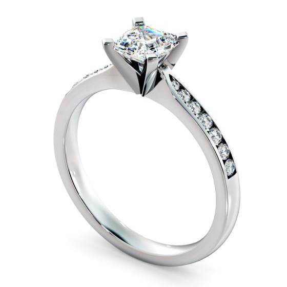 HRASD1162 Asscher Shoulder Diamond Ring