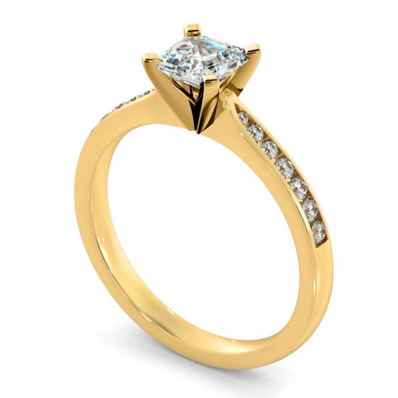 HRASD1162 Asscher Shoulder Diamond Ring