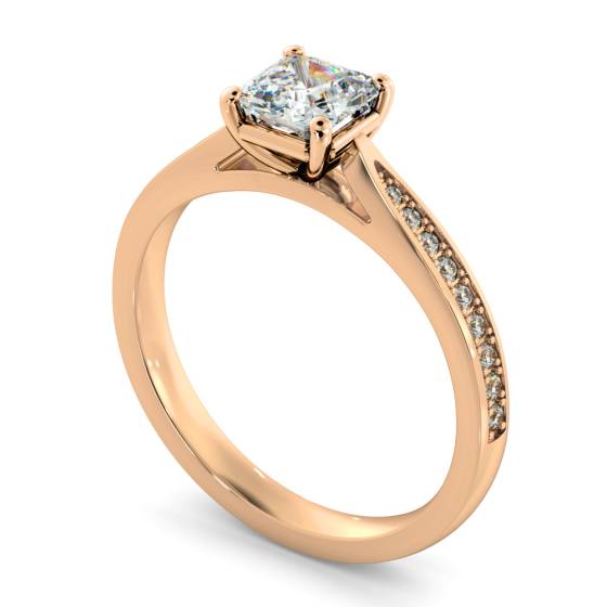 HRASD1164 Asscher Shoulder Diamond Ring