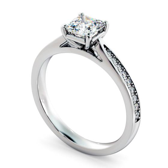 HRASD1164 Asscher Shoulder Diamond Ring