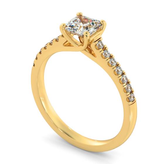 HRASD1166 Asscher Shoulder Diamond Ring