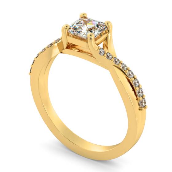 HRASD1168 Asscher Shoulder Diamond Ring