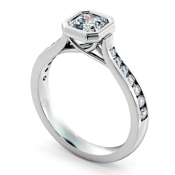 HRASD1172 Bezel Crossover Setting Asscher cut Shoulder Diamond