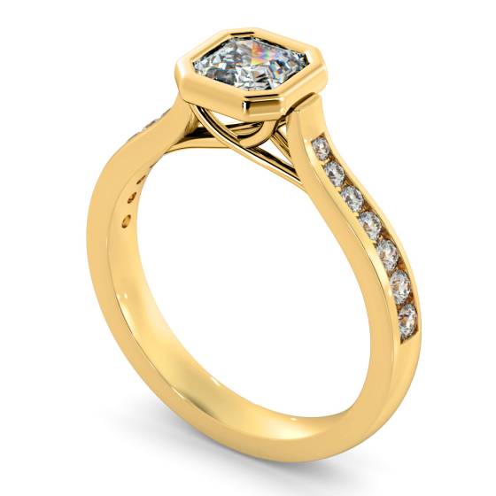 HRASD1172 Bezel Crossover Setting Asscher cut Shoulder Diamond