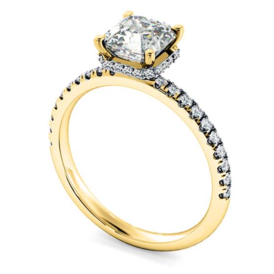 HRASD2361 Modern Asscher Cut Shoulder Diamond Ring