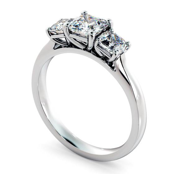 HRATR1178 Asscher 3 Stone Diamond Ring
