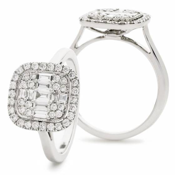 HRBCL2453 Baguette Cluster Diamond Ring