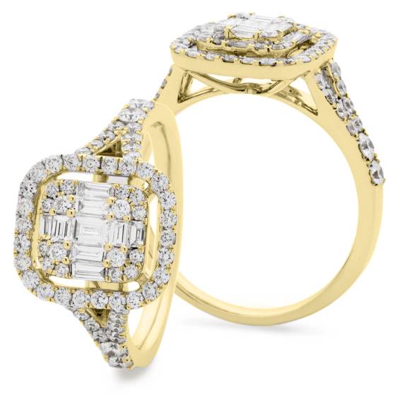 HRBCL2455 Baguette Cluster Diamond Ring